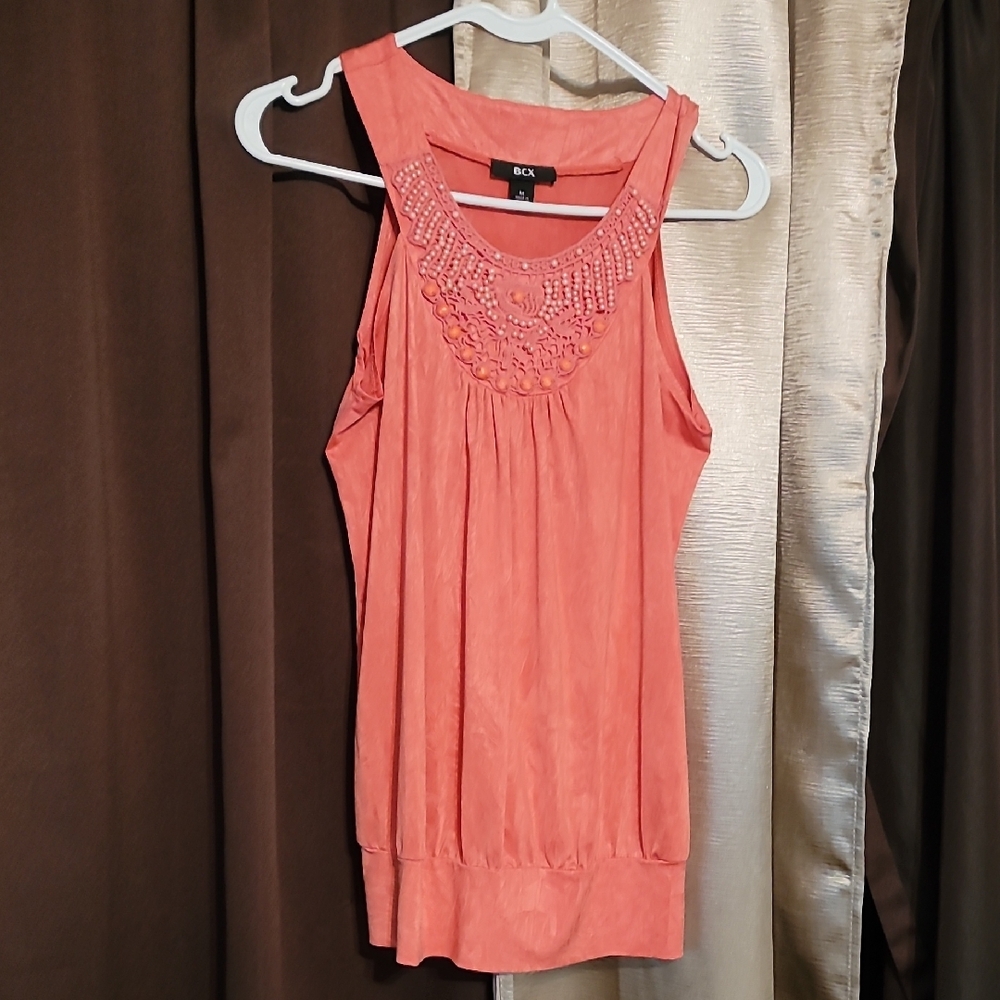BCX Women's Orange Embellished Top